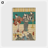 アートポストカード-Center Sheet of a Vertical Ōban Pentaptych
 - 歌川 国貞 Postcard.
