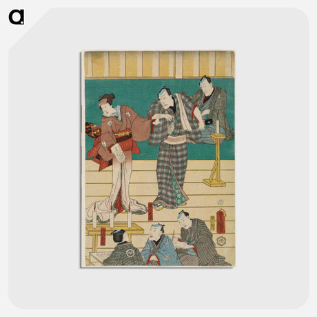 アートポストカード-Center Sheet of a Vertical Ōban Pentaptych
 - 歌川 国貞 Postcard.