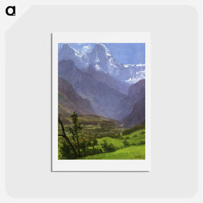 アートポストカード-Twin Peaks, Rockies - アルバート ビアスタット Postcard.