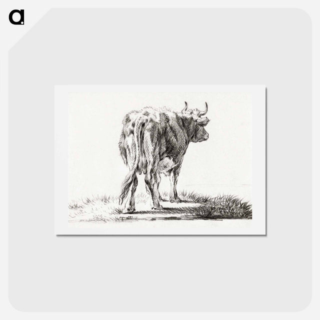 アートポストカード-Standing cow - ジャン ベルナール Postcard.