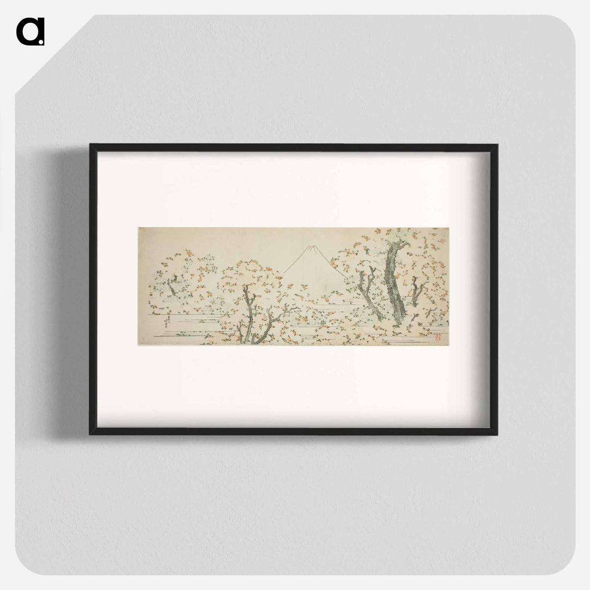 アートポスター-Hokusai's Fuji en kersenbloesem - 葛飾 北斎 Poster.