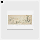 アートポストカード-Hokusai's Fuji en kersenbloesem - 葛飾 北斎 Postcard.