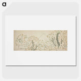 アートポスター-Hokusai's Fuji en kersenbloesem - 葛飾 北斎 Poster.