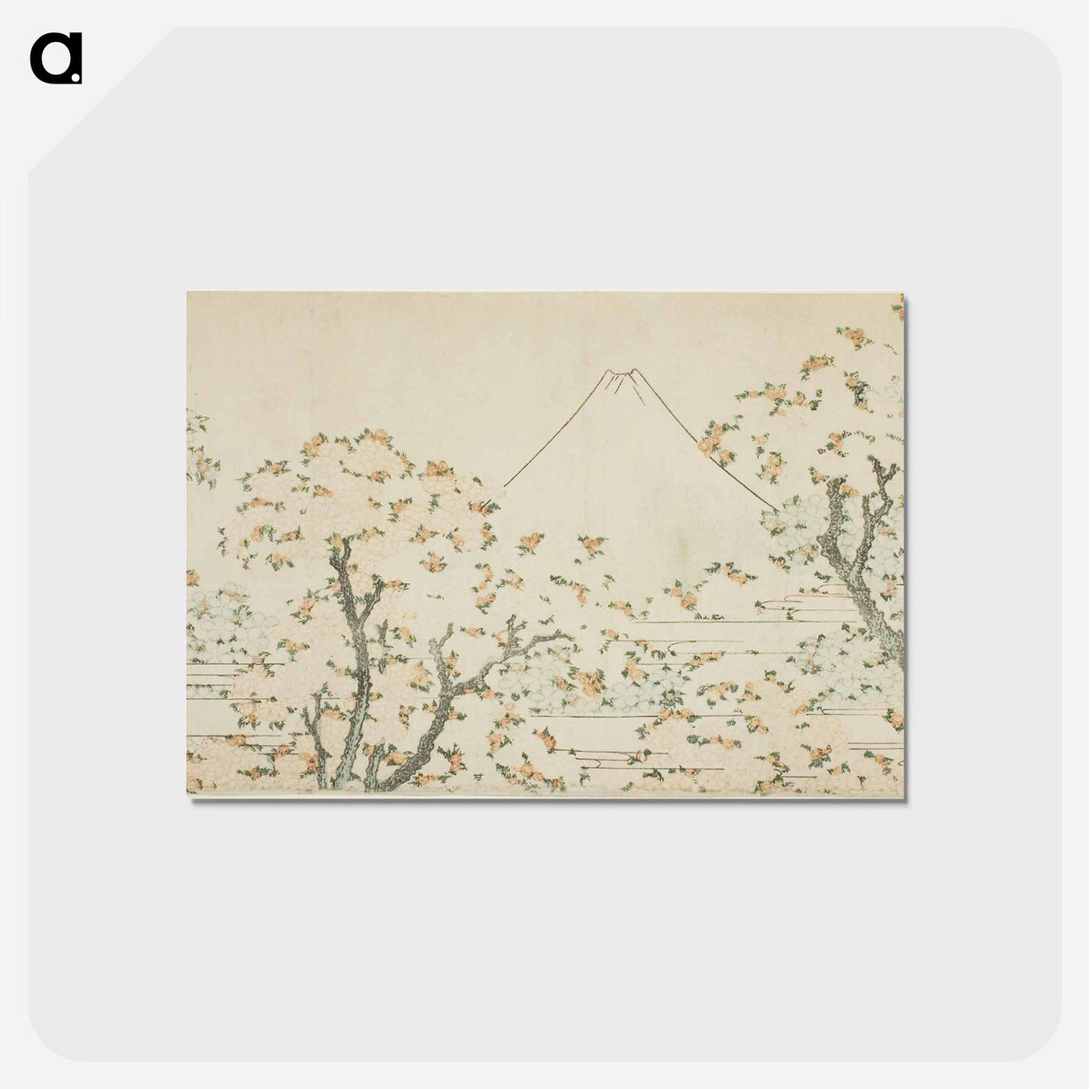 アートポストカード-Hokusai's Fuji en kersenbloesem - 葛飾 北斎 Postcard.