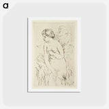 アートポストカード-Baigneuse debout, à mi-jambes - ピエール オーギュスト ルノワール Postcard.