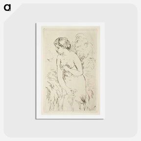 アートポストカード-Baigneuse debout, à mi-jambes - ピエール オーギュスト ルノワール Postcard.