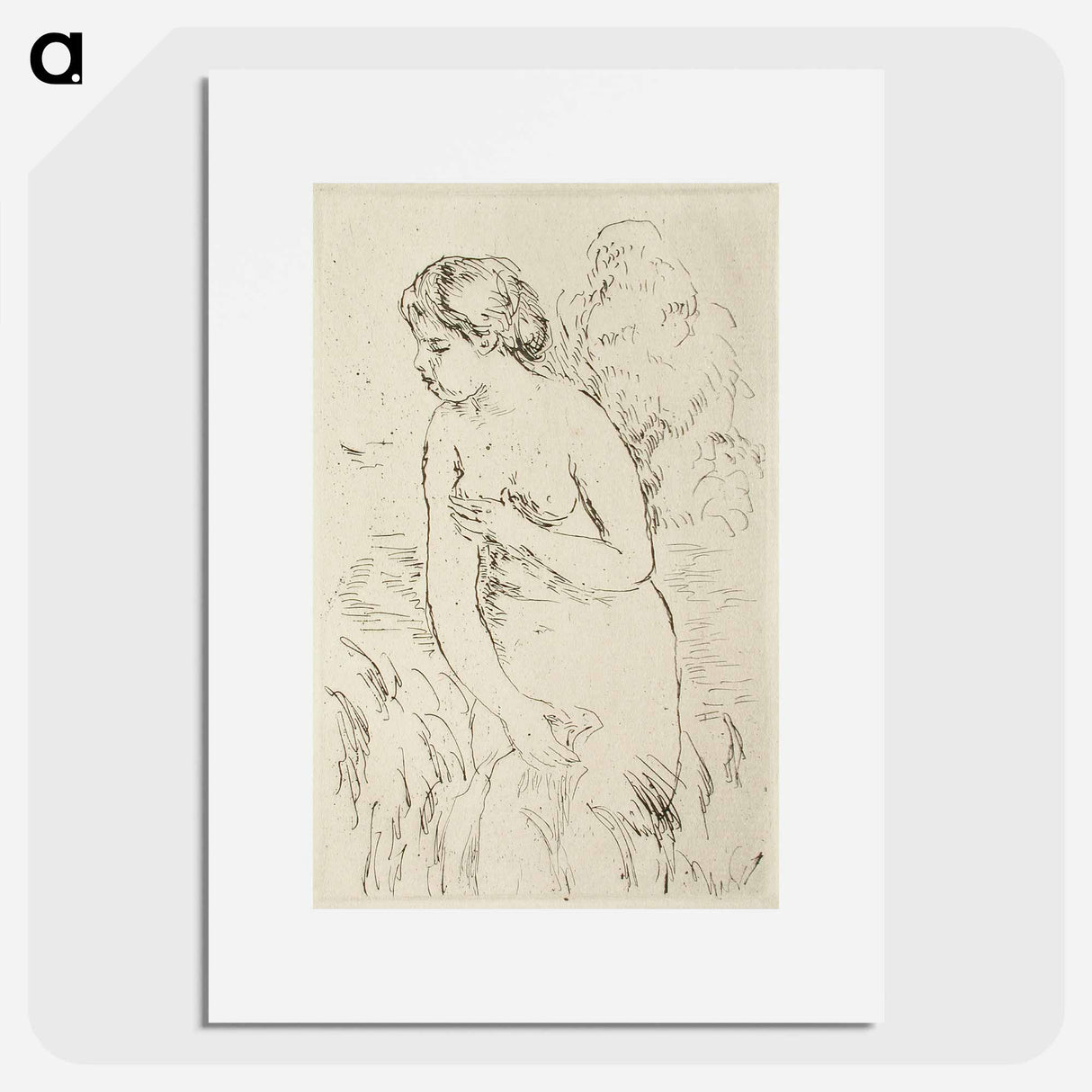 Baigneuse debout, à mi-jambes - ピエール オーギュスト ルノワール Poster.