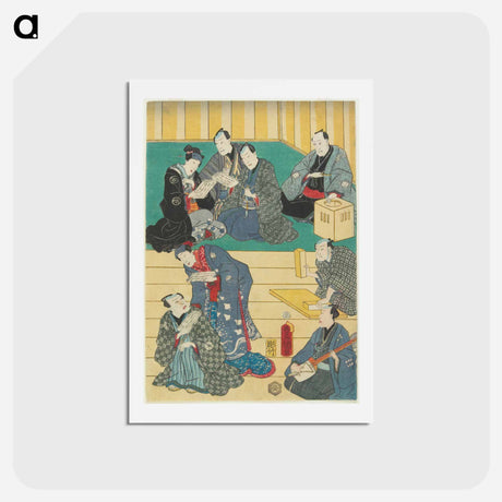 アートポストカード-Vertical Ōban Pentaptych, Second Sheet from Right
 - 歌川 国貞 Postcard.