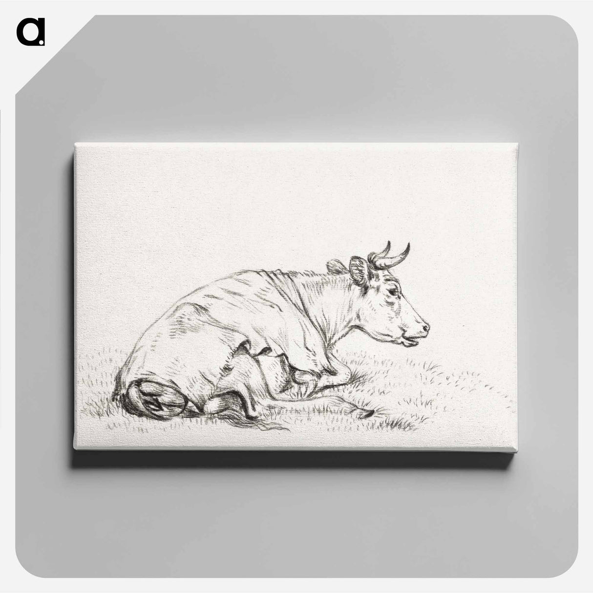アートパネル-Lying cow, to the right - ジャン ベルナール Canvas.