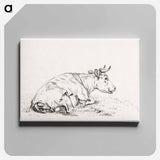アートパネル-Lying cow, to the right - ジャン ベルナール Canvas.