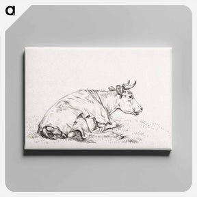 アートパネル-Lying cow, to the right - ジャン ベルナール Canvas.