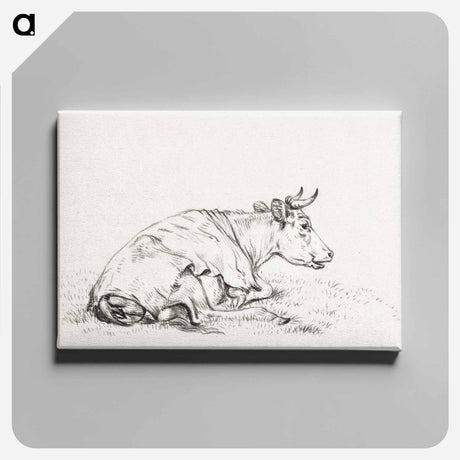 アートパネル-Lying cow, to the right - ジャン ベルナール Canvas.