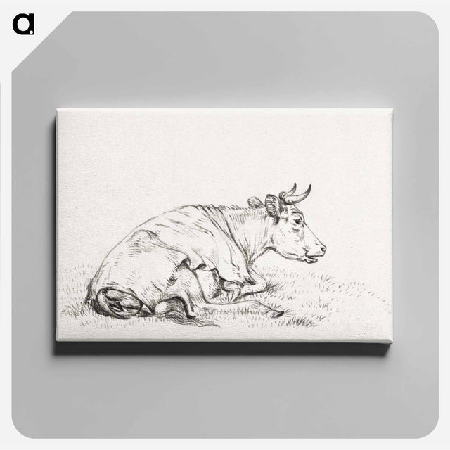 アートパネル-Lying cow, to the right - ジャン ベルナール Canvas.