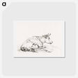 アートポストカード-Lying cow, to the right - ジャン ベルナール Postcard.