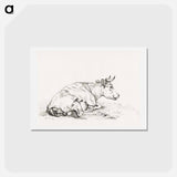 アートポストカード-Lying cow, to the right - ジャン ベルナール Postcard.