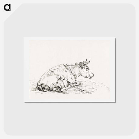 アートポストカード-Lying cow, to the right - ジャン ベルナール Postcard.