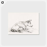 アートポストカード-Lying cow, to the right - ジャン ベルナール Postcard.