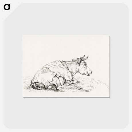 アートポストカード-Lying cow, to the right - ジャン ベルナール Postcard.