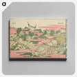 アートパネル-Hokusai's Fish Market By River In Edo At Nihonbashi Bridge - 葛飾 北斎 Canvas.