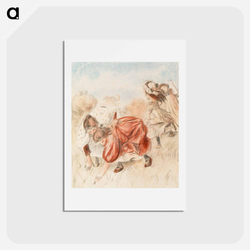 Children Playing Ball - ピエール オーギュスト ルノワール Postcard.