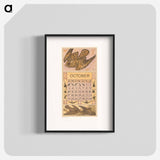 Kalenderblad oktober met torenvalk - テオ ヴァン ホイテマ Poster.