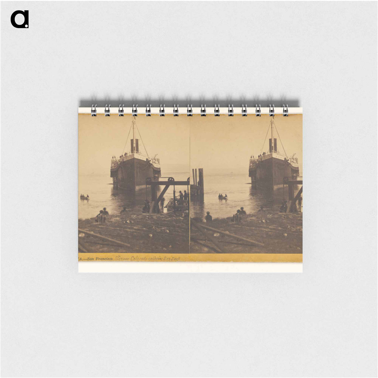 アートメモ帳-Steamer Colorado Entering Dry Dock
 - エドワード マイブリッジ Memo.