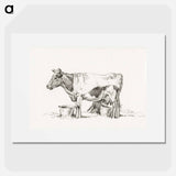 Standing cow, with milk bucket and milk stool - ジャン ベルナール Poster.