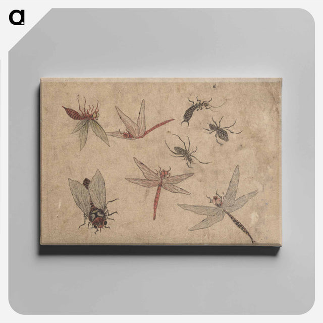 アートパネル-Album of Sketches by Katsushika Hokusai and His Disciples - 葛飾 北斎 Canvas.