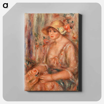 Woman in Muslin Dress - ピエール オーギュスト ルノワール Canvas.