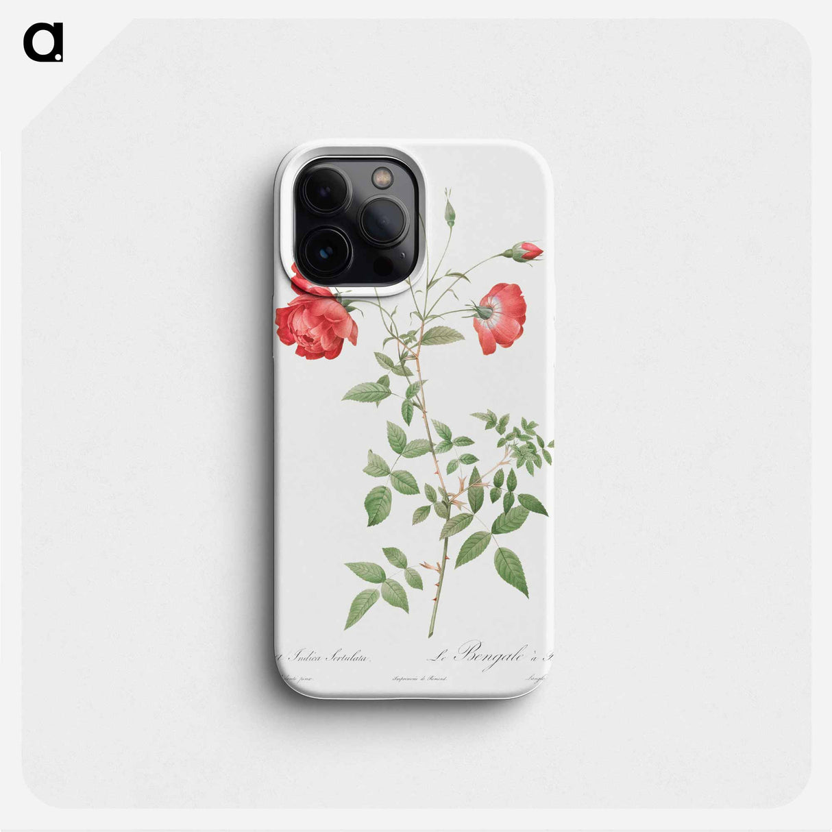 Red Rose - Pierre Joseph Redouté Phone Case.