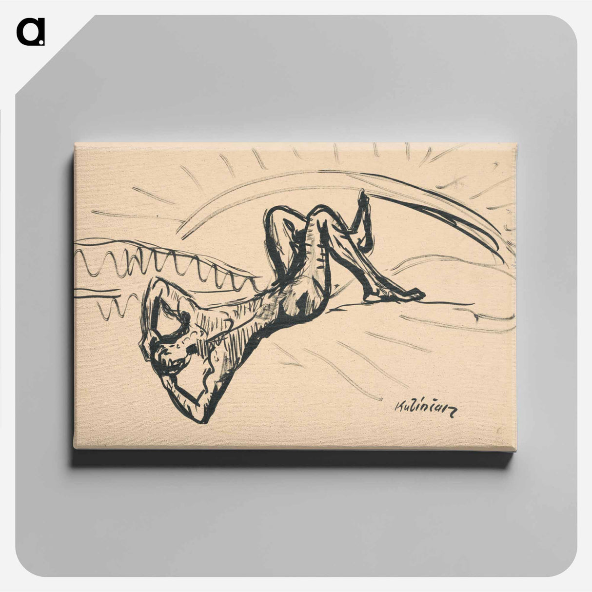 Reclining male nude - アーノルド ピーター ワイズ クビンチャン Canvas.