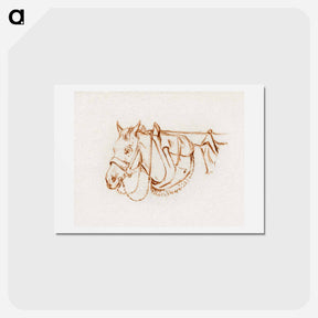 アートポストカード-Head of a rigged horse - ジャン ベルナール Postcard.