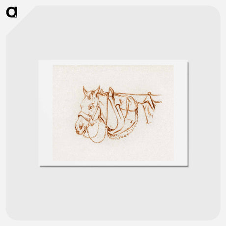 アートポストカード-Head of a rigged horse - ジャン ベルナール Postcard.