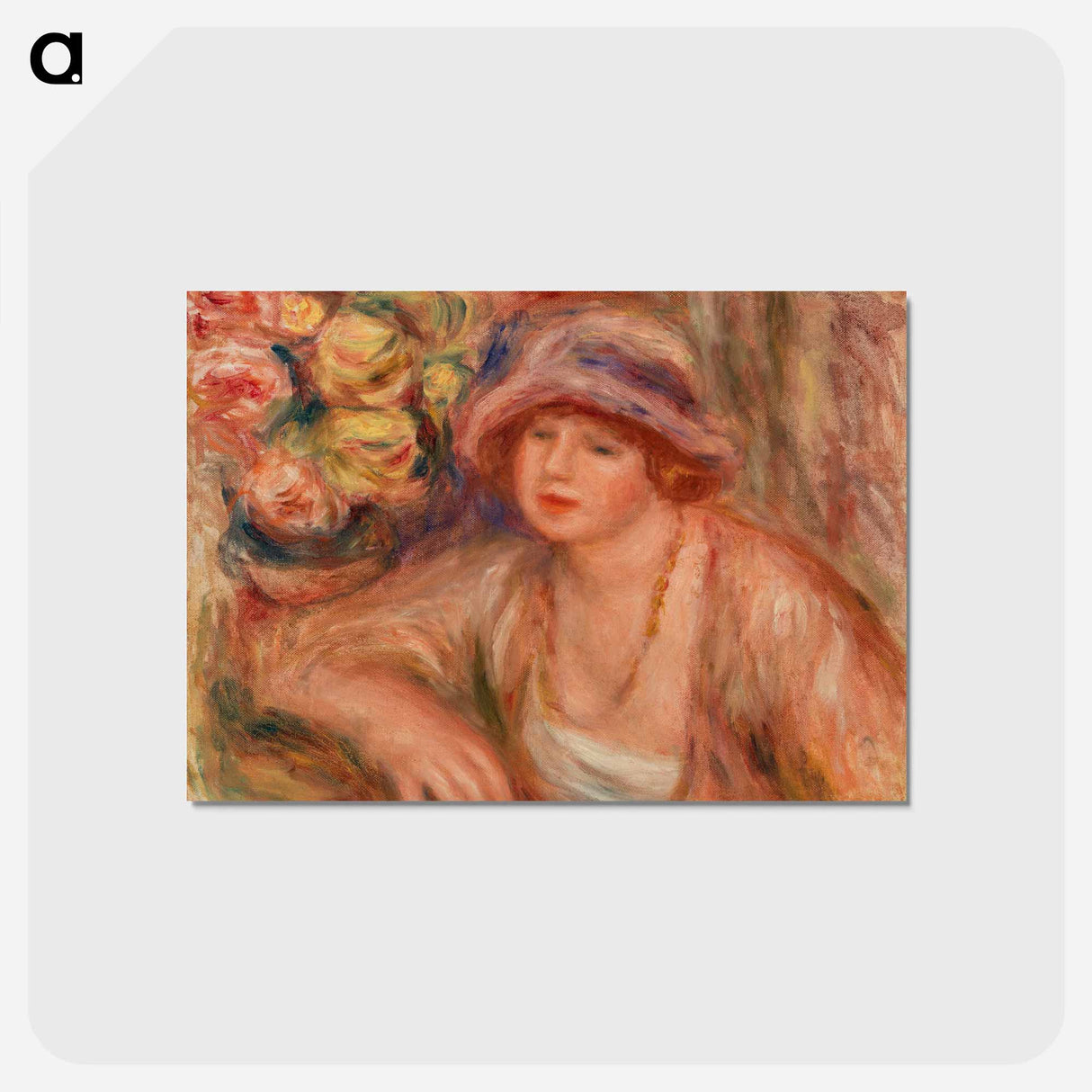 アートポストカード-Seated Odalisque - ピエール オーギュスト ルノワール Postcard.