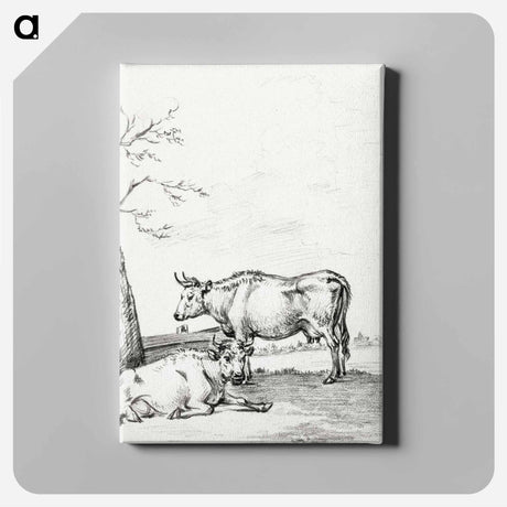アートパネル-Standing and lying cow - ジャン ベルナール Canvas.