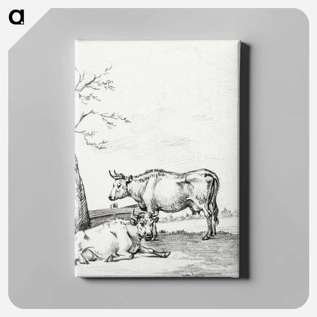 アートパネル-Standing and lying cow - ジャン ベルナール Canvas.