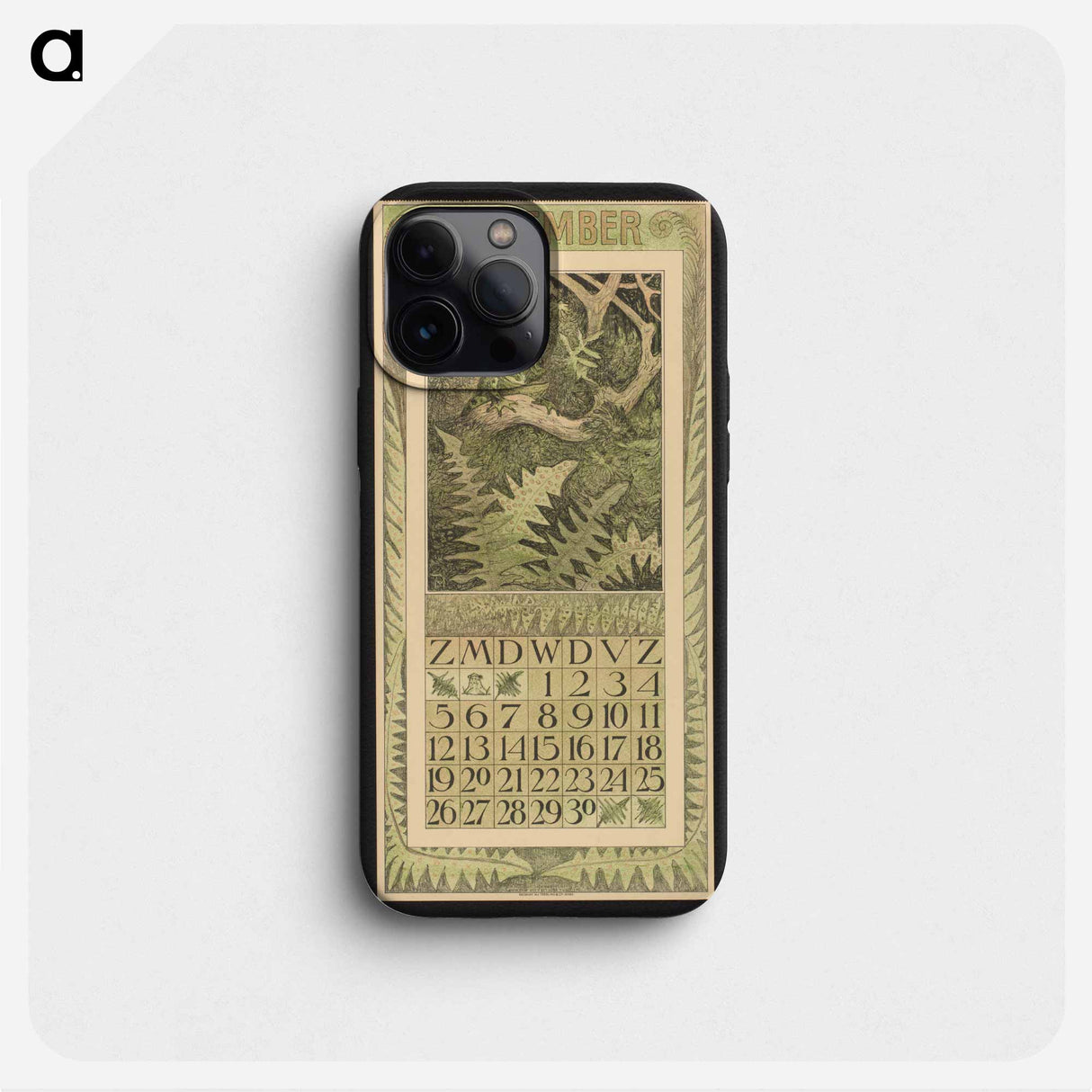 Kalenderblad voor november 1911 met een kikker in het bos by Theo van Hoytema - テオ ヴァン ホイテマ Phone Case.