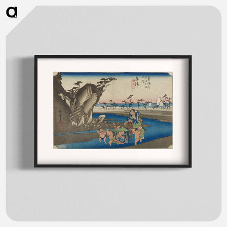 アートポスター-Procession Along a River
 - 歌川 広重 Poster.