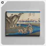 アートパネル-Procession Along a River
 - 歌川 広重 Canvas.