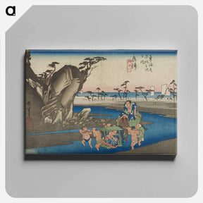 アートパネル-Procession Along a River
 - 歌川 広重 Canvas.