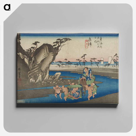 アートパネル-Procession Along a River
 - 歌川 広重 Canvas.