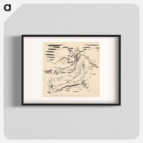 アートポスター-Sketchbook 19 seated man in the landscape - アーノルド ピーター ワイズ クビンチャン Poster.