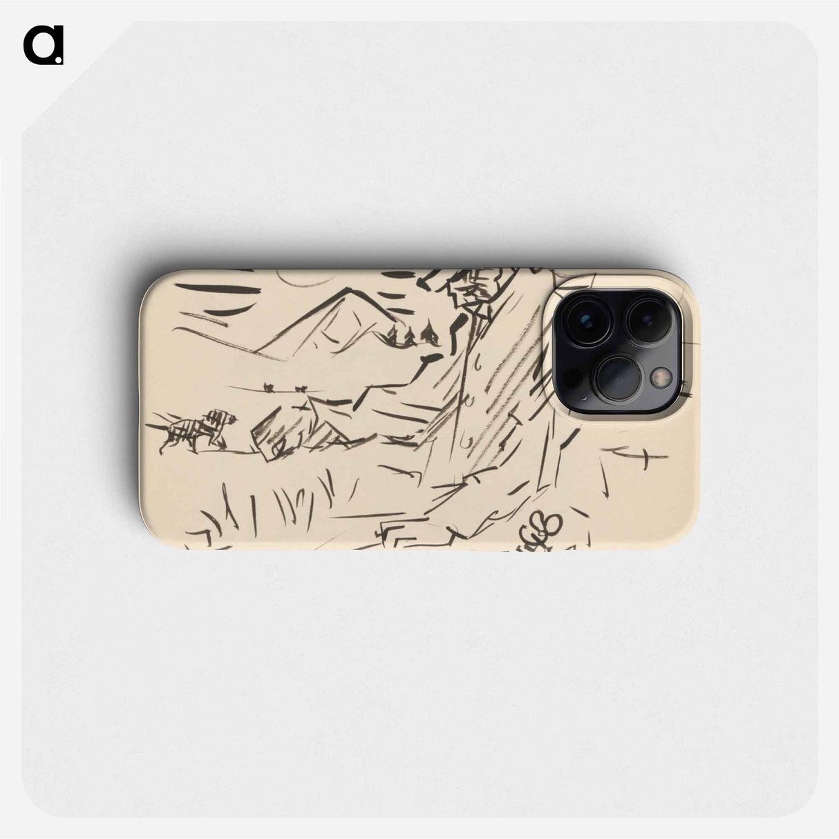 Sketchbook 19 seated man in the landscape - アーノルド ピーター ワイズ クビンチャン Phone Case.