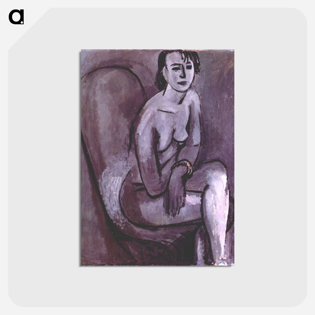アートポストカード-Gray Nude with Bracelet - アンリ マティス Postcard.