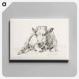 アートパネル-Lying cow Jean Bernard, after Adriaen van de Velde - ジャン ベルナール Canvas.