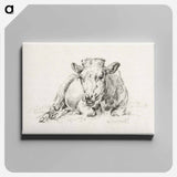 アートパネル-Lying cow Jean Bernard, after Adriaen van de Velde - ジャン ベルナール Canvas.