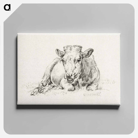 アートパネル-Lying cow Jean Bernard, after Adriaen van de Velde - ジャン ベルナール Canvas.