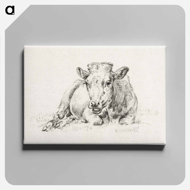 アートパネル-Lying cow Jean Bernard, after Adriaen van de Velde - ジャン ベルナール Canvas.