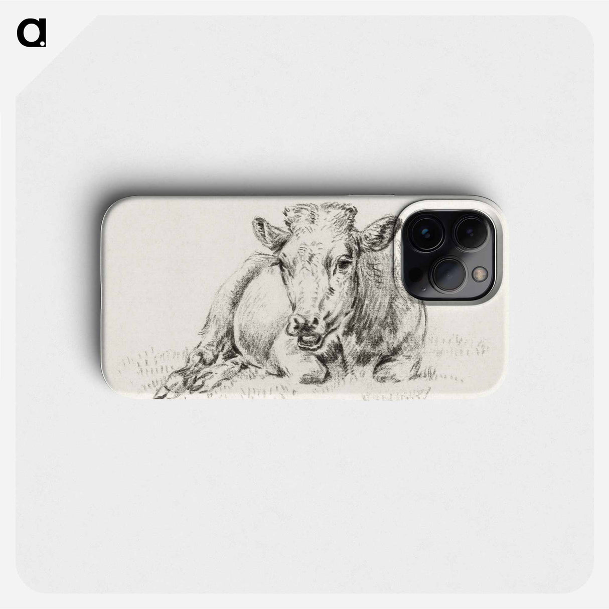 Lying cow Jean Bernard, after Adriaen van de Velde - ジャン ベルナール Phone Case.