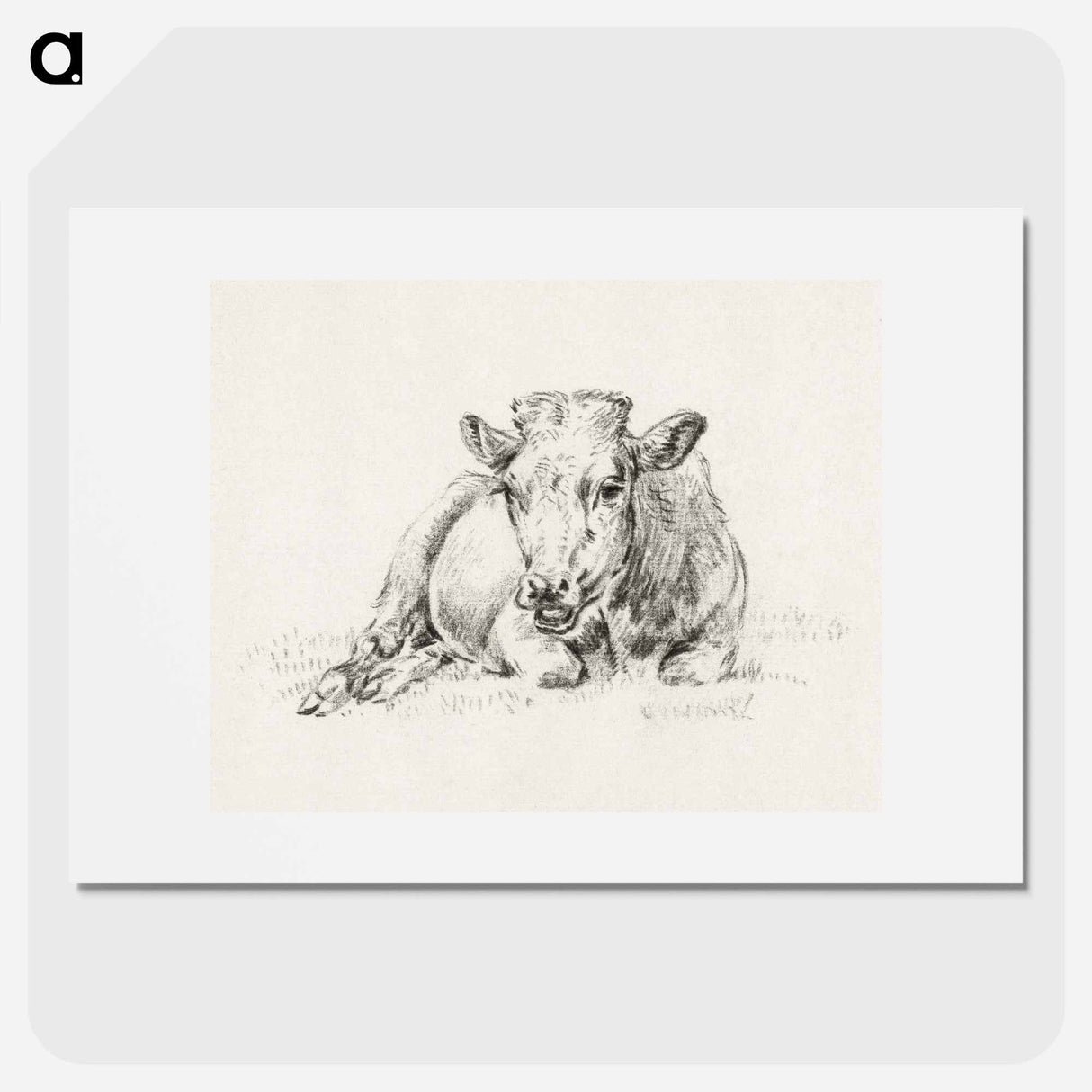 Lying cow Jean Bernard, after Adriaen van de Velde - ジャン ベルナール Poster.